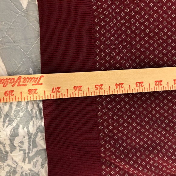 Lands' End Men's Deep Red V-Neck Sweater - Picture 3 of 7